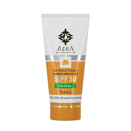 کرم ضد آفتاب آدرا مدل Tintless حجم 50 میلی لیتر